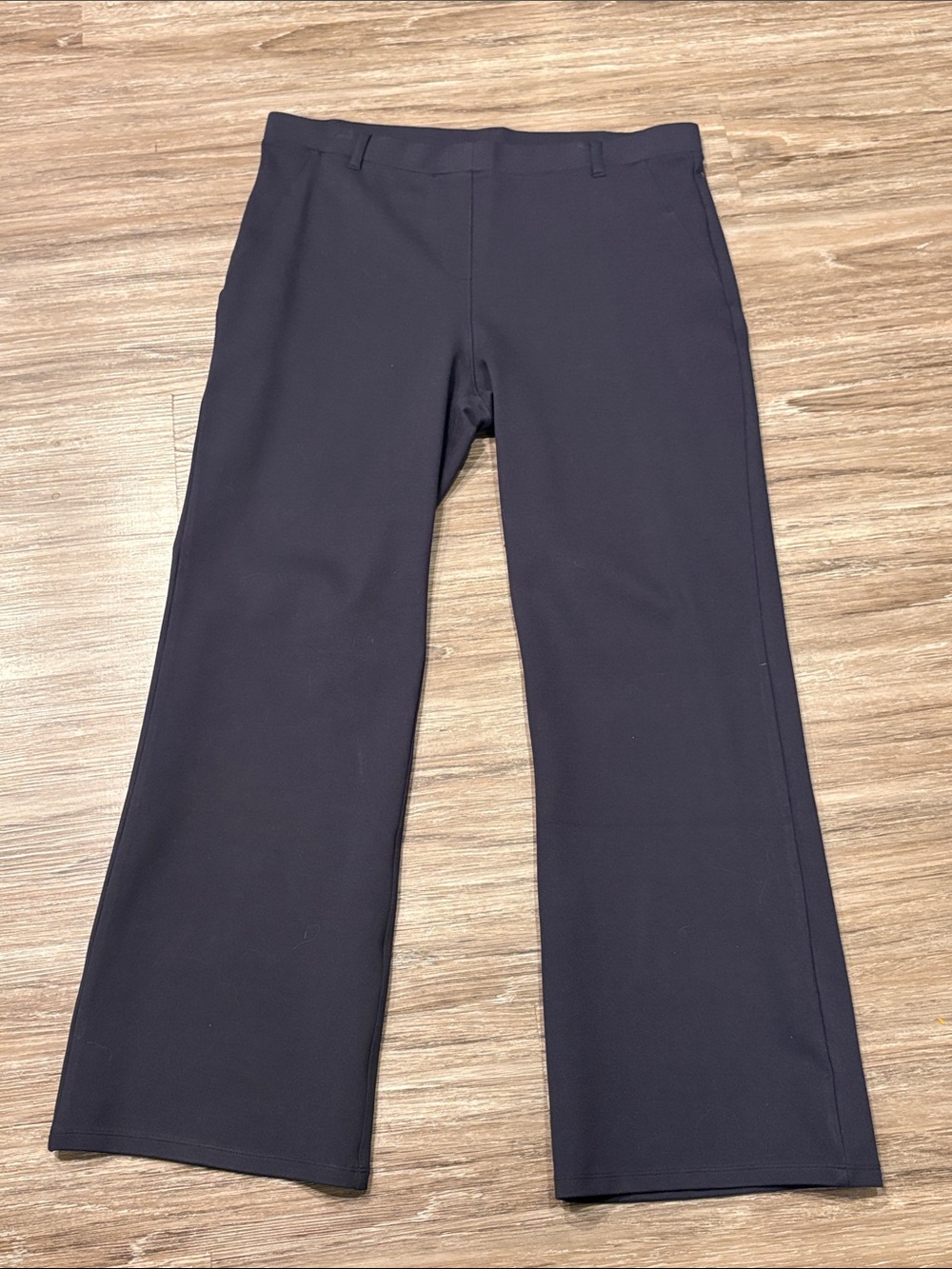 Quince Navy Ultra Stretch Wide-Leg Ponte Bootcut Pants Petite XL XLP